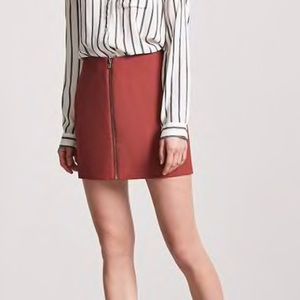 Zip front mini skirt